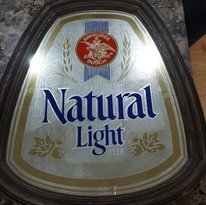 Vintage collectible Anheuser-Busch Natural Light wall haning mirror 🍻